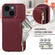 Crossbody Lanyard Zipper Wallet Leather Phone Case for iPhone 14 Plus - Wine Red