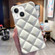 Diamond Lattice Varnish TPU Phone Case for iPhone 14 Plus - White