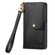 Love Zipper Lanyard Leather Phone Case for iPhone 14 Pro - Black