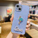 Electroplated Rhinestone Flamingo Phone Case for iPhone 14 Pro - Blue