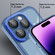 Invisible Lens Bracket Matte Transparent Phone Case for iPhone 14 Pro - Royal Blue