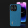 ABEEL Genuine Leather Litchi Texture Phone Case for iPhone 14 Pro - Blue