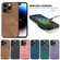 Vintage Leather PC Back Cover Phone Case for iPhone 14 Pro - Blue
