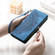 Multi-Card Totem Zipper Leather Phone Case for iPhone 14 Pro - Blue