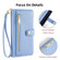 Sheep Texture Cross-body Zipper Wallet Leather Phone Case for iPhone 14 Pro - Blue