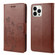 Butterfly Flower Pattern Flip Leather Phone Case for iPhone 14 Pro - Brown