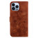 Lily Embossed Leather Phone Case for iPhone 14 Pro - Brown