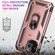 Shockproof TPU + PC Ring Holder Phone Case  for iPhone 14 Pro - Rose Gold