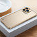Metal Frame Frosted PC Shockproof Phone Case for iPhone 14 Pro - Gold