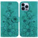 Lily Embossed Leather Phone Case for iPhone 14 Pro - Green