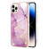 Electroplating Marble Pattern Dual-side IMD TPU Shockproof Phone Case for iPhone 14 Pro - Purple 001