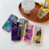 Oil Painting Electroplating TPU Phone Case for iPhone 14 Pro - Pink