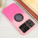 Gradient Silicone Shockproof Magsafe Phone Case with Lens Film for iPhone 14 Pro - Pink Rose