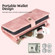 Zipper Wallet Detachable MagSafe Leather Phone Case for iPhone 14 Pro - Pink