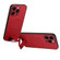 SULADA Folding Holder Lambskin Texture MagSafe Phone Case for iPhone 14 Pro - Red