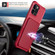 Magnetic Wallet Card Bag Leather Phone Case for iPhone 14 Pro - Red