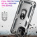 Shockproof TPU + PC Ring Holder Phone Case  for iPhone 14 Pro - Silver