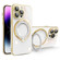 Multifunction Electroplating MagSafe Holder Phone Case for iPhone 14 Pro - White