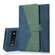 Dual-color Stitching Leather Phone Case for Google Pixel 7a - Blue Green