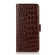 Crocodile Top Layer Cowhide Leather Phone Case for Google Pixel 7a - Brown