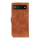 KHAZNEH Retro Texture Flip Leather Phone Case for Google Pixel 7a - Brown