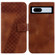 7-shaped Embossed Leather Phone Case for Google Pixel 7a - Brown