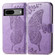 Butterfly Love Flower Embossed Leather Phone Case for Google Pixel 7a - Lavender
