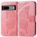 Butterfly Love Flower Embossed Leather Phone Case for Google Pixel 7a - Pink