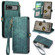 Geometric Zipper Wallet Side Buckle Leather Phone Case for Google Pixel 7a - Green