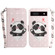3D Colored Pattern Flip Leather Phone Case for Google Pixel 7a - Heart Panda