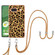 Electroplating Dual-side IMD Phone Case with Lanyard for Google Pixel 7a - Leopard Print