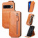 Zipper Wallet Vertical Flip Leather Phone Case for Google Pixel 8 Pro - Brown