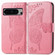 Butterfly Love Flower Embossed Leather Phone Case for Google Pixel 8 Pro - Pink