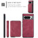 JEEHOOD Magnetic Zipper Wallet Phone Leather Case for Google Pixel 8 Pro - Red