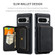 JEEHOOD Magnetic Zipper Wallet Phone Leather Case for Google Pixel 8 Pro - Black