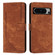 Skin Feel Stripe Pattern Leather Phone Case with Lanyard for Google Pixel 8 Pro - Brown