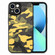 Camouflage Leather Back Cover Phone Casefor iPhone 13 Pro Max - Yellow