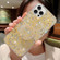 Starry Sequin Round Stand Epoxy TPU Phone Casefor iPhone 13 Pro Max - Yellow