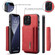 DG.MING M2 Series 3-Fold Card Bag Shockproof Case with Wallet & Holder Function for iPhone 13 Pro Max - Red