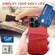 Suteni Calf Texture Back Cover Phone Case with Card Slots for iPhone 13 Pro Max - Red