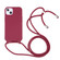 Candy Colors TPU Protective Case with Lanyard for iPhone 13 Pro Max - Red