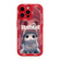 Liquid Silicone Oil Painting Rabbit Phone Casefor iPhone 13 Pro Max - Red