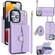 Crossbody Rhombic Horizontal Wallet Leather Phone Casefor iPhone 13 Pro Max - Purple