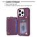 BF27 Metal Ring Card Bag Holder Phone Casefor iPhone 13 Pro Max - Dark Purple
