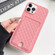 Weave Texture Card Slot Skin Feel Phone Case with Push Card Holefor iPhone 13 Pro Max - Pink