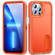 3 in 1 Rugged Holder Phone Case for iPhone 13 Pro Max - Transparent + Orange