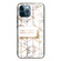 Marble Tempered Glass Back Cover TPU Border Case for iPhone 13 Pro Max - HCBL-18