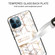 Marble Tempered Glass Back Cover TPU Border Case for iPhone 13 Pro Max - HCBL-18