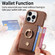 Litchi Leather Oil Edge Ring Card Back Phone Casefor iPhone 13 Pro Max - Jujube apricot