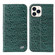 Fierre Shann Crocodile Texture Magnetic Horizontal Flip Genuine Leather Case with Holder & Card Slot for iPhone 13 Pro Max - Green